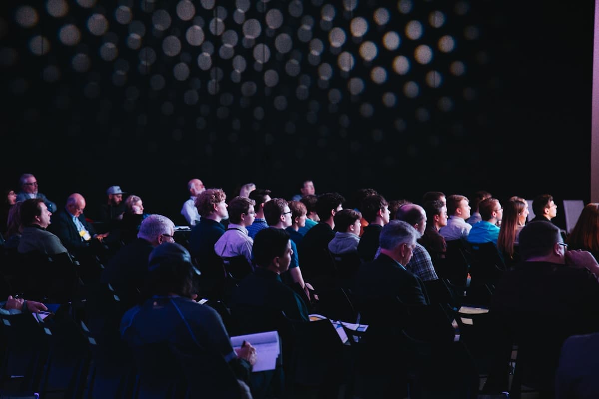 Large audience at a professional conference event